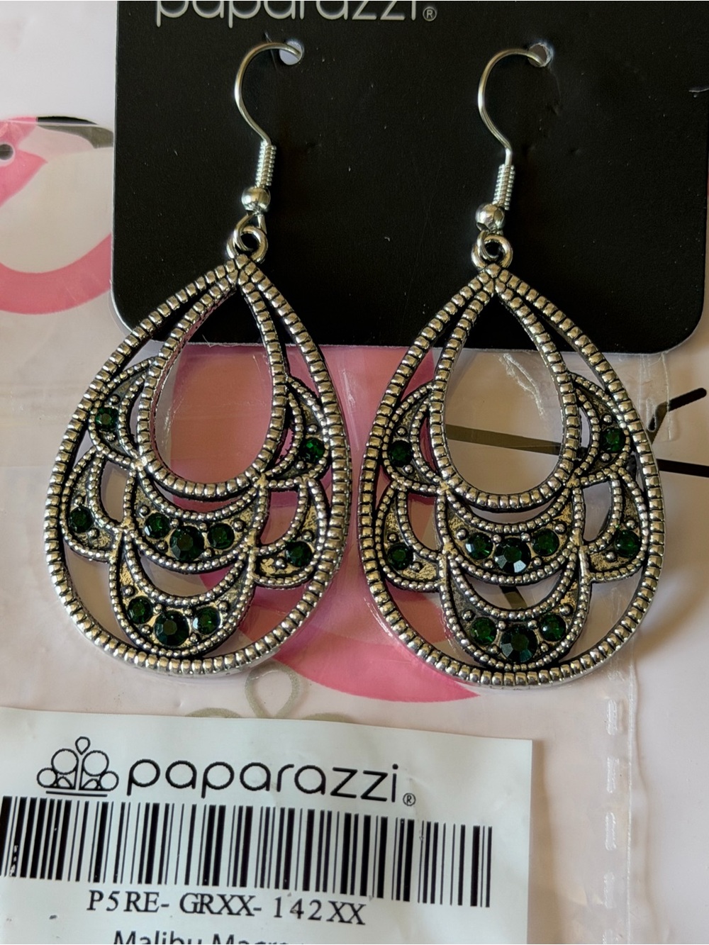 Paparazzi Green Earrings